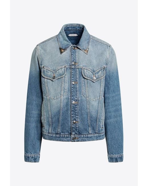 Versace Blue Stonewashed Denim Jacket for men