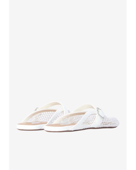 Alaïa White Mesh Flat Mules