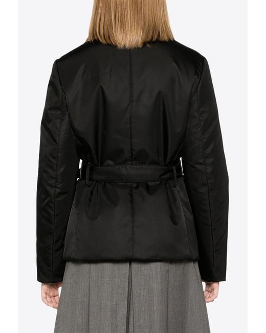 Prada Black Triangle Logo Padded Jacket