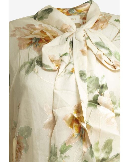 Zimmermann Metallic Carousel Devore Floral Blouse