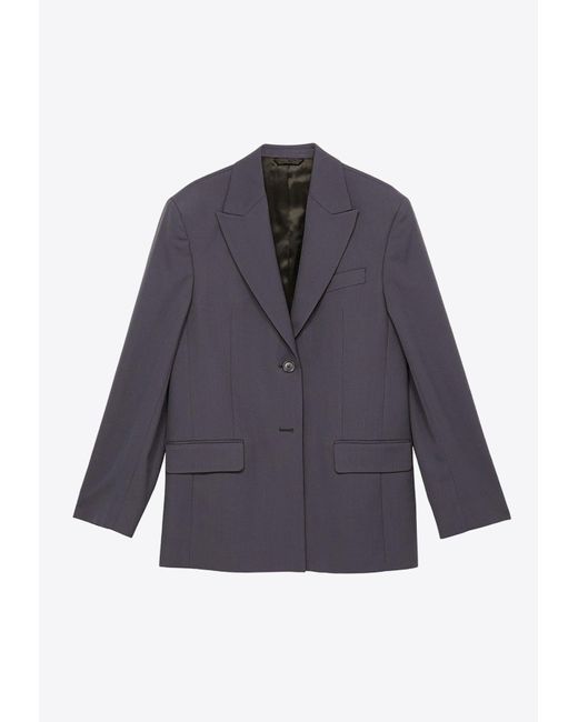 Acne Blue Single-Breasted Tailored Blazer
