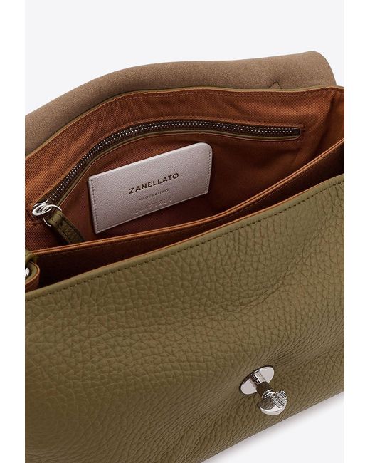 Zanellato Green Small Postina Leather Crossbody Bag