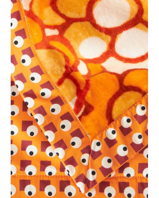 Etro Orange Beach Towel With Foliage Patterns