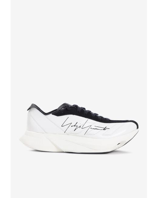 Y-3 White Adios Pro 3 Low-Top Sneakers for men