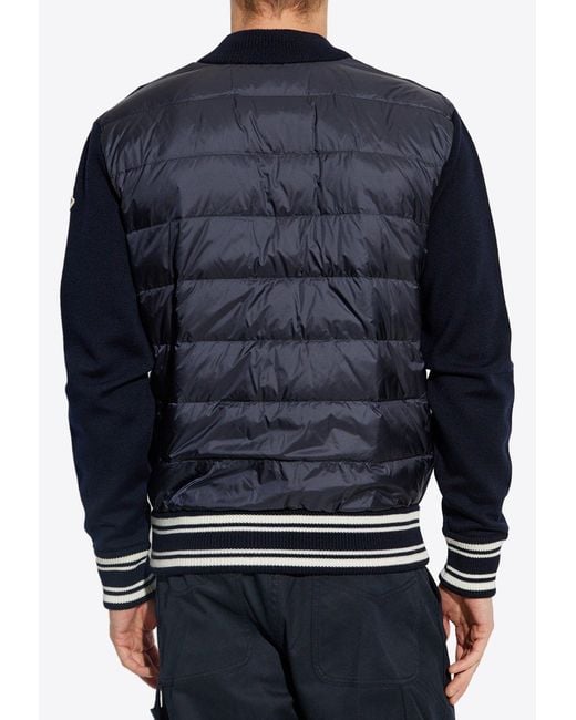 Moncler Blue M Patch Bomber Jacket for men