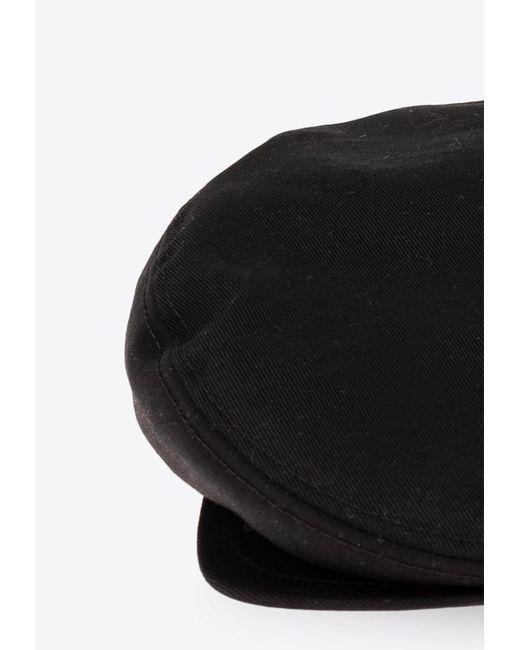 Dolce & Gabbana Black Semi-Concealed Flat Beret for men
