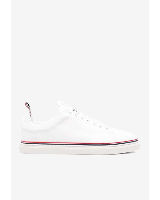 Thom Browne White Heritage Low-Top Sneakers for men