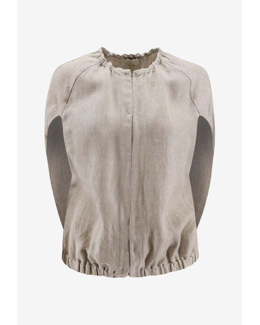 Alysi Gray Buttoned Sleeveless Jacket