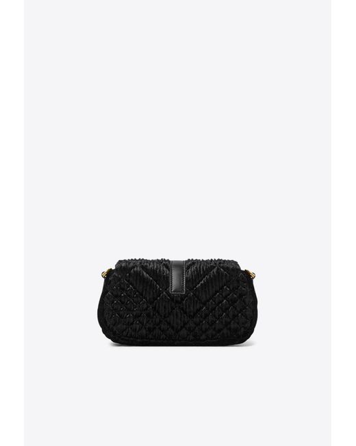 Versace Black Mini Greca Goddess Crystal-Embellished Shoulder Bag