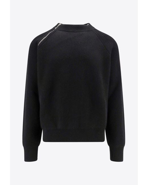Burberry Black Ribbed Wool Sweater for men