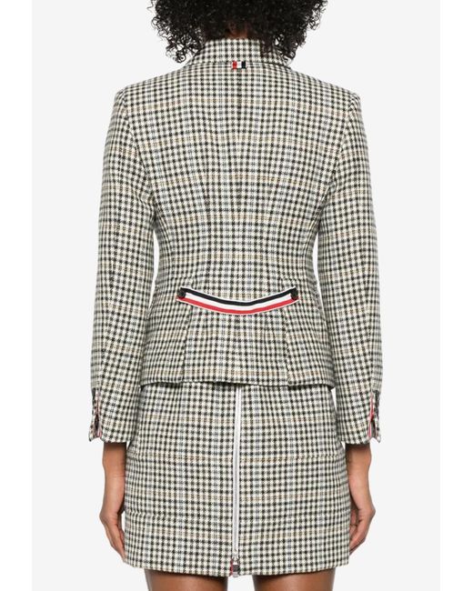 Thom Browne Gray Gunclub Check High Break Tweed Blazer