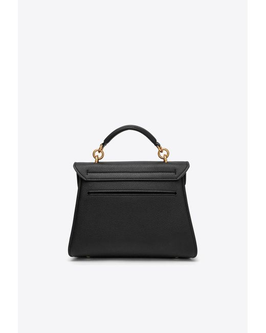 Ferragamo Black Gancini Leather Top Handle Bag