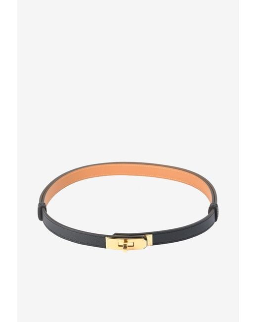 Beautiful Hermès belt in black calfskin and gold plated metal buckle at  1stDibs
