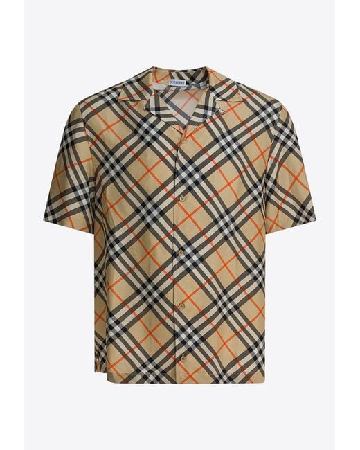 Burberry Natural Vintage Check Oversized Silk Shirt for men