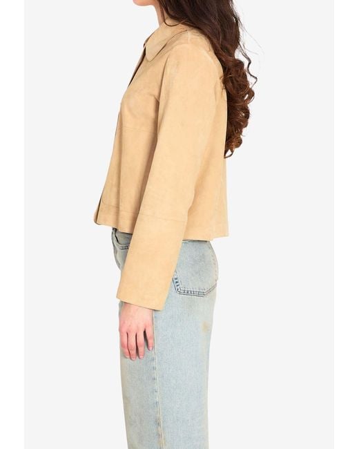 Arma Blue Emy Suede Leather Jacket