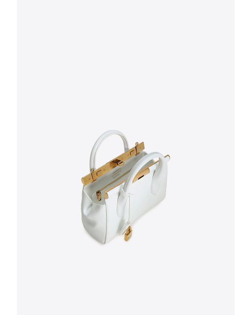 Dolce & Gabbana White Mini Marlene Day Top Handle Bag