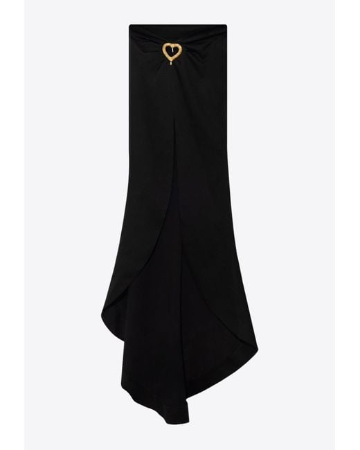 Moschino Black Heart Applique Long Skirt