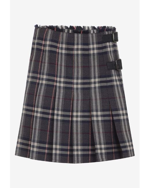 Burberry Gray Check Mini Skirt