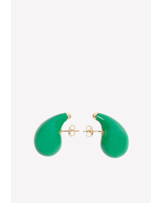 Bottega Veneta Green Drop-shaped Stud Earrings