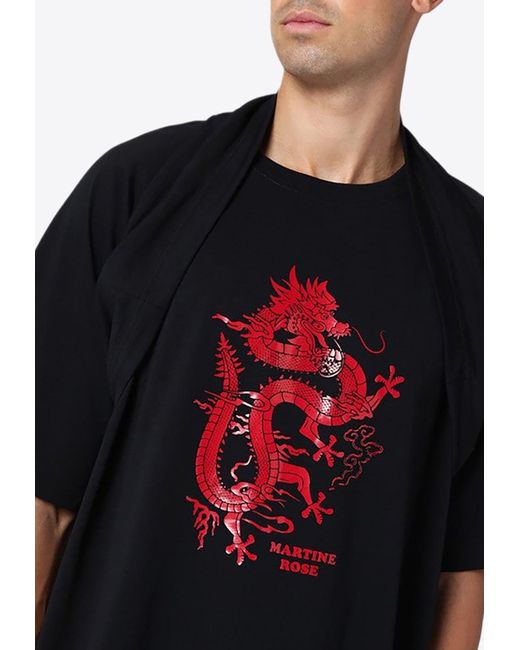 Martine Rose Black Oversized Celebration Printed T-Shirt for men