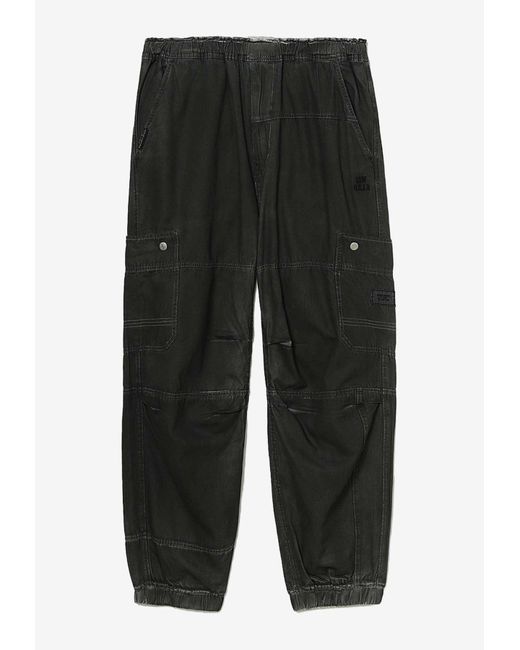 Izzue Elasticated Ankles Cargo Pants in Black for Men Lyst