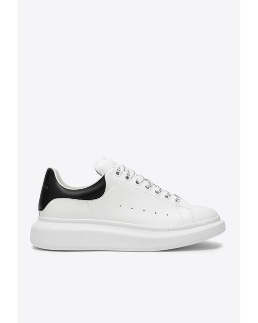 Alexander McQueen White Oversized Leather Low-Top Sneakers for men