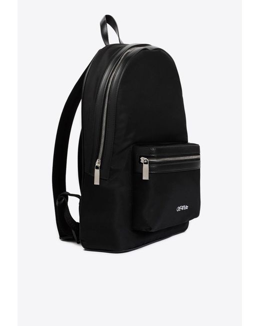 Off-White c/o Virgil Abloh Black Logo-embroidered Backpack for men