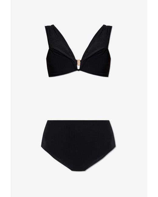 Zimmermann Lexi Off Shoulder Bikini in Black Lyst