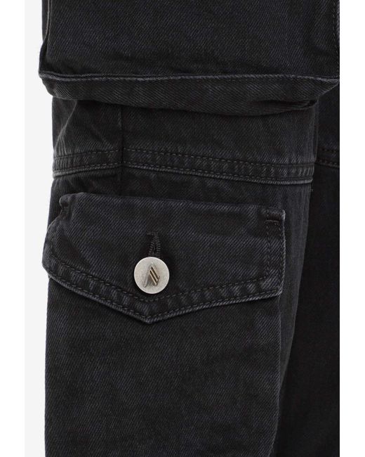 The Attico Black Chic High-Waisted Cargo Jeans For