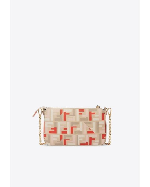 Fendi White Monogram Clutch Bag