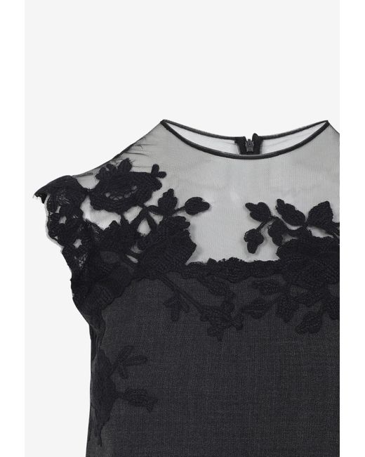 Ermanno Scervino Black Lace-Insert Mini Dress