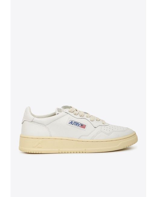 Autry White Medalist Low-Top Sneakers for men