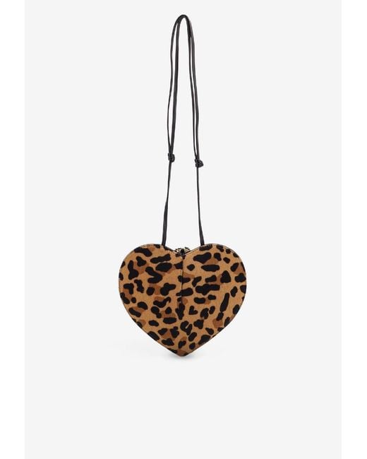 Alaïa White Le Coeur Leopard Hair Calf Crossbody Bag