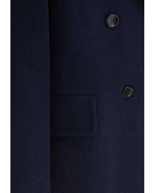 Max Mara Albania Double-Breasted Long Coat in Blue | Lyst