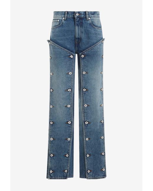 Y. Project Blue Evergreen Snap-Off Jeans