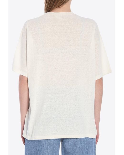 The Row White Jockton Silk Blend T-Shirt