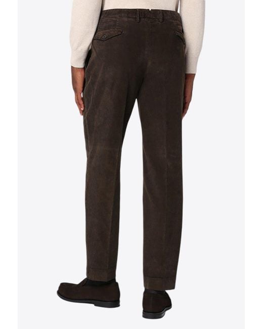 Santaniello Black Straight-Leg Corduroy Pants for men