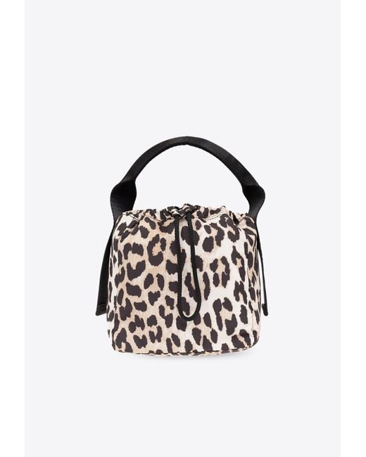 Ganni Natural Leopard Tech Handbag