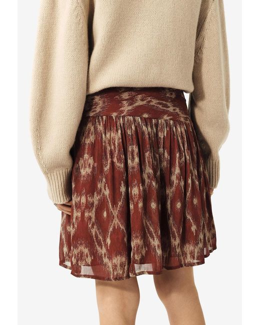 Ba&sh Brown Mina Printed Mini Skirt