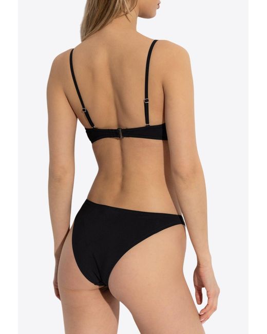 Tory Burch Black Sheer Panel Bikini Top