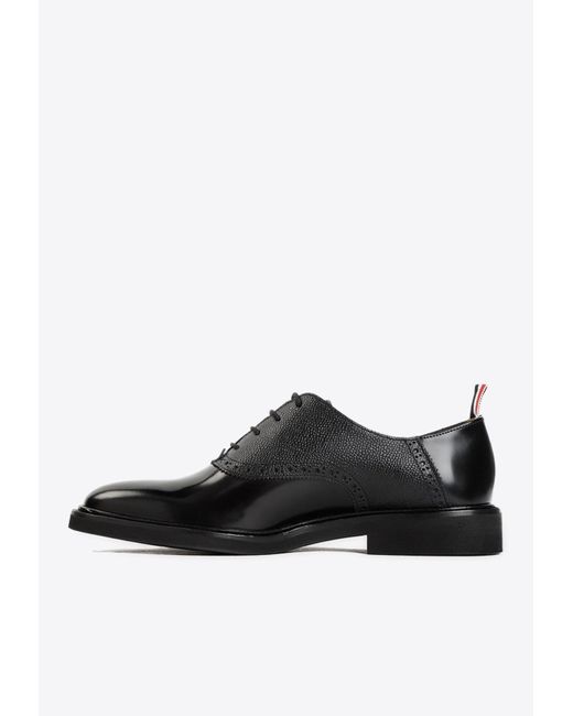Thom Browne Saddle Lace-up Shoes In Leather in Black for Men | Lyst