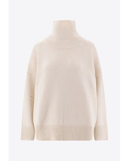 Chloé White High-Neck Cashmere Sweater