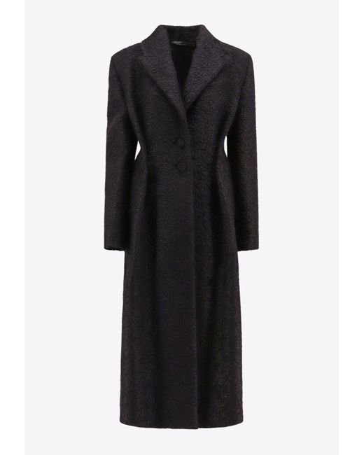 Givenchy Black Single-Breasted Wool Blend Long Coat