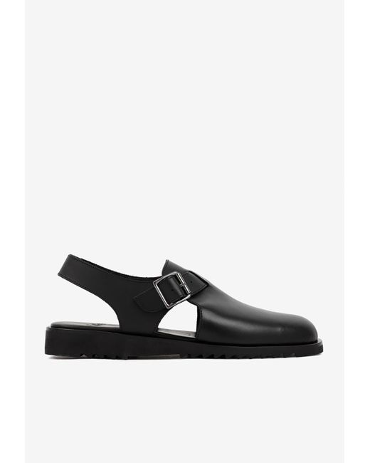 Paraboot Black Adriatic Slingback Flat Sandals for men