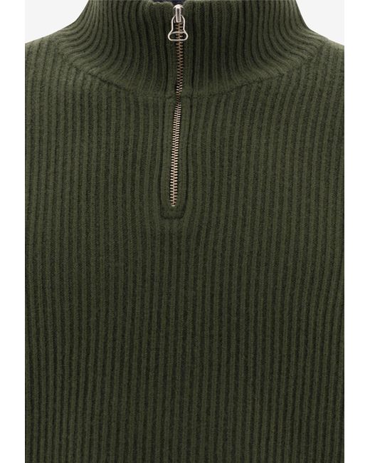 A.P.C. Green Alex Turtleneck Wool Sweater for men