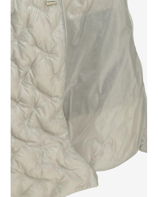 Herno Gray Resort Quilted Long Down Jacket