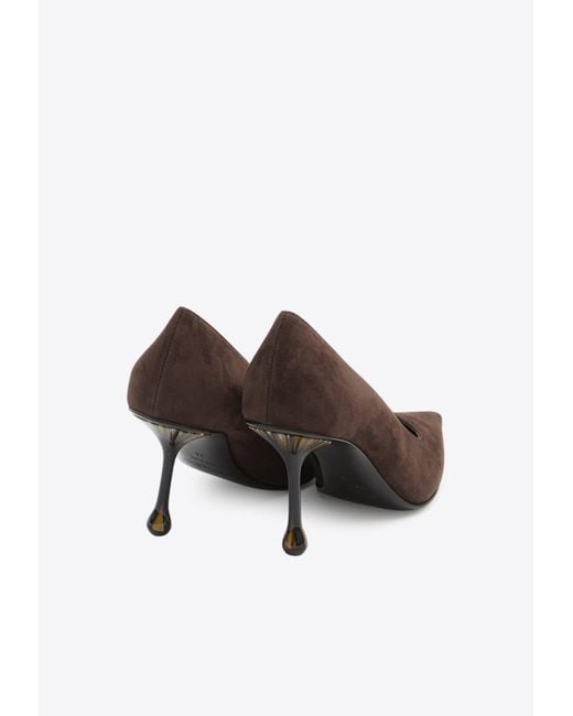 Jimmy Choo Brown Ixia 80 Suede Pumps