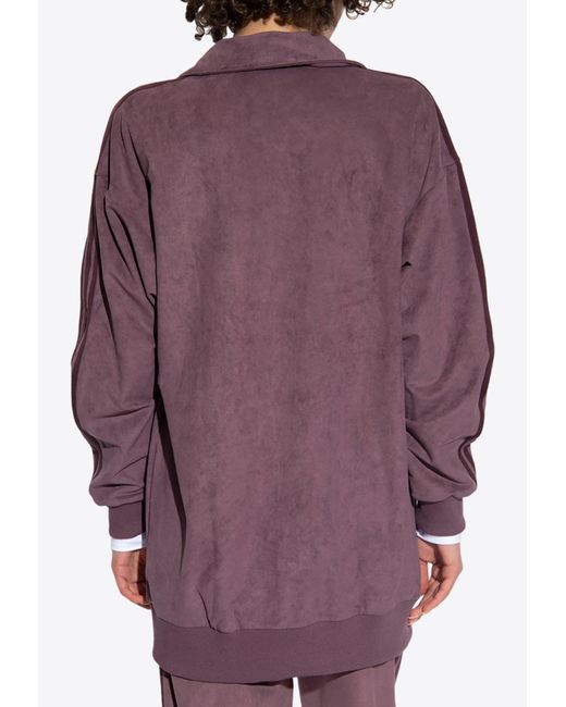 Adidas Originals Purple Adicolor Suede Logo Oversized Sweatshirt