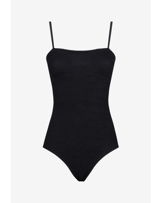 Hunza G Ribbed One piece Swimsuit In Black Lyst