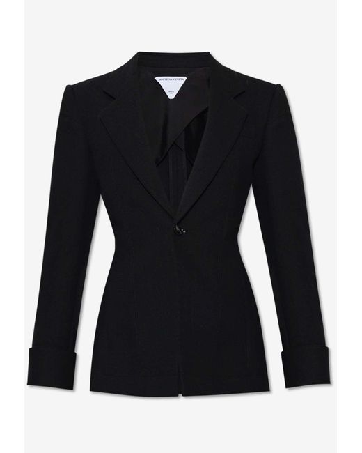 Bottega Veneta Black Single-Breasted Tailored Blazer